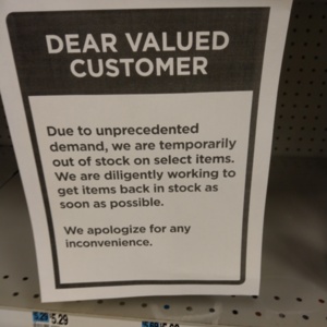 Grocery store notice March 2020